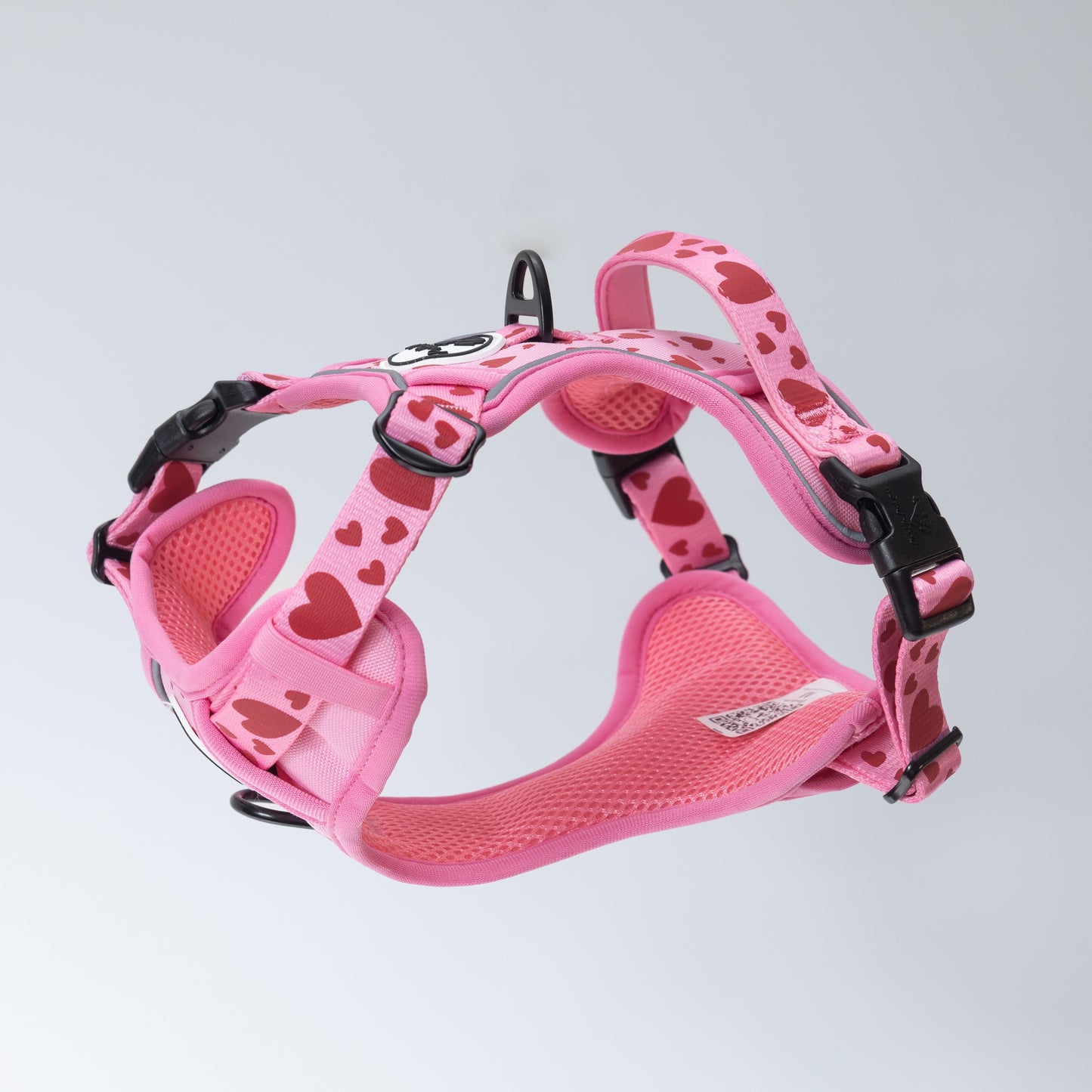 Reflective Comfort Explorer Harness with Heart Patterns | Adjustable Harness | Pookie Pets