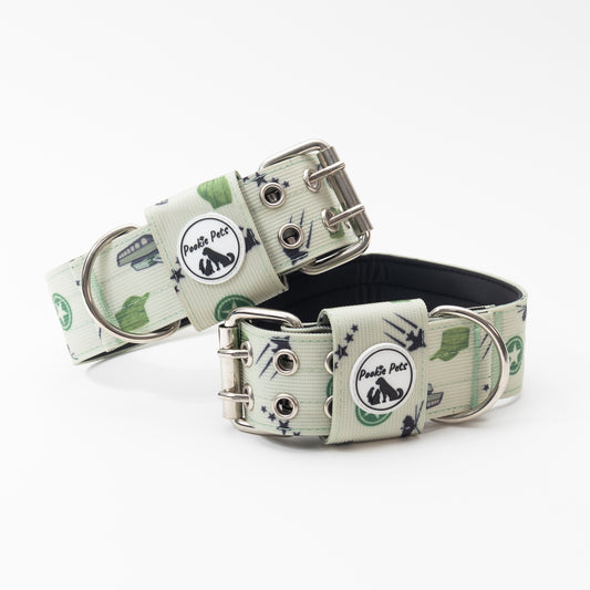 Stylish Army Two Pin Dog Collar for Fashionable Pets - pookie pets