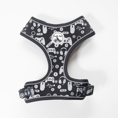 Gamer-themed Reflective Adjustable Comfort Harness | Pookie pets