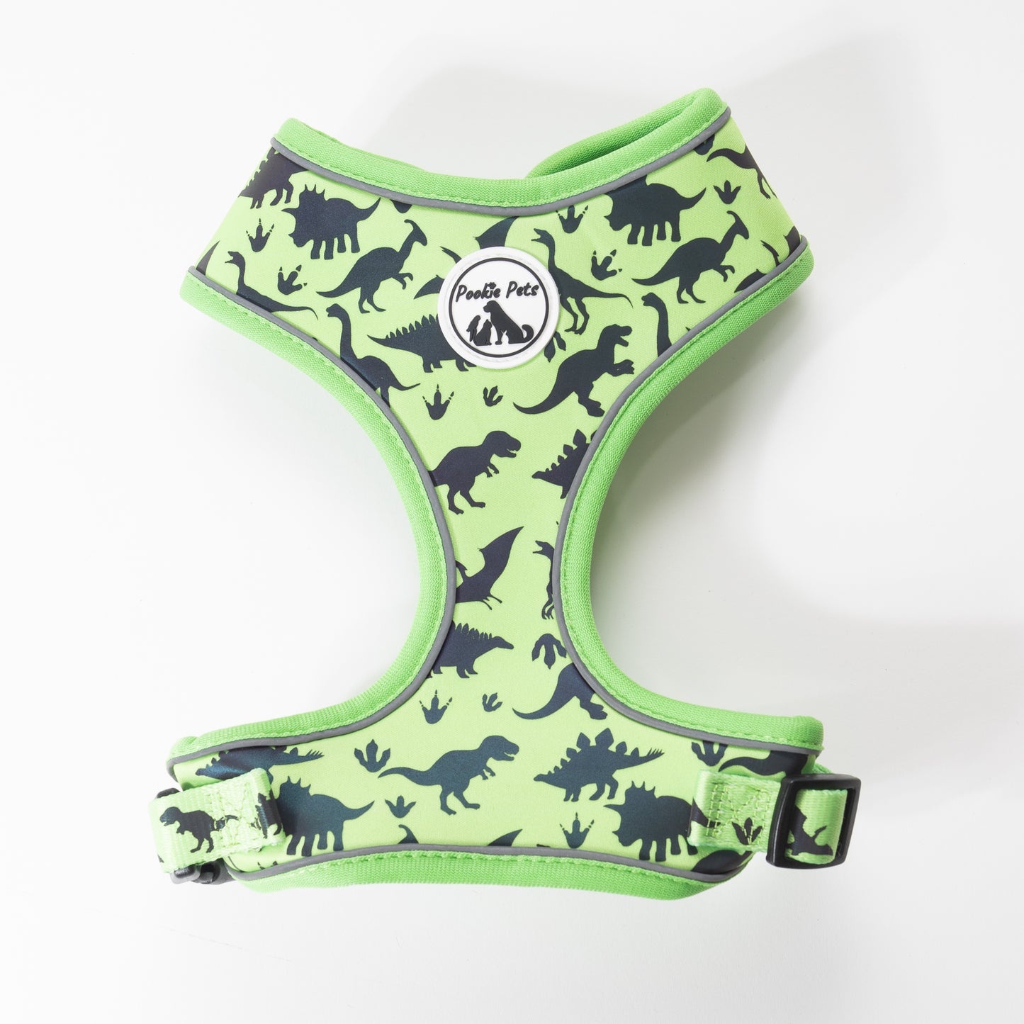 Dinosaur-themed Reflective Adjustable Comfort Harness - Pookie Pets