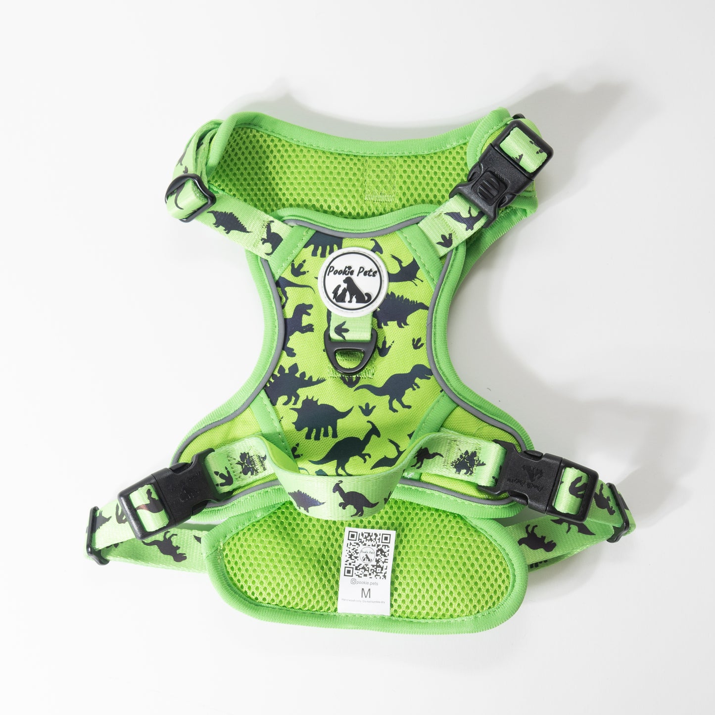 Reflective Comfort Explorer Harness with Dinosaur Theme by Pookie Pets