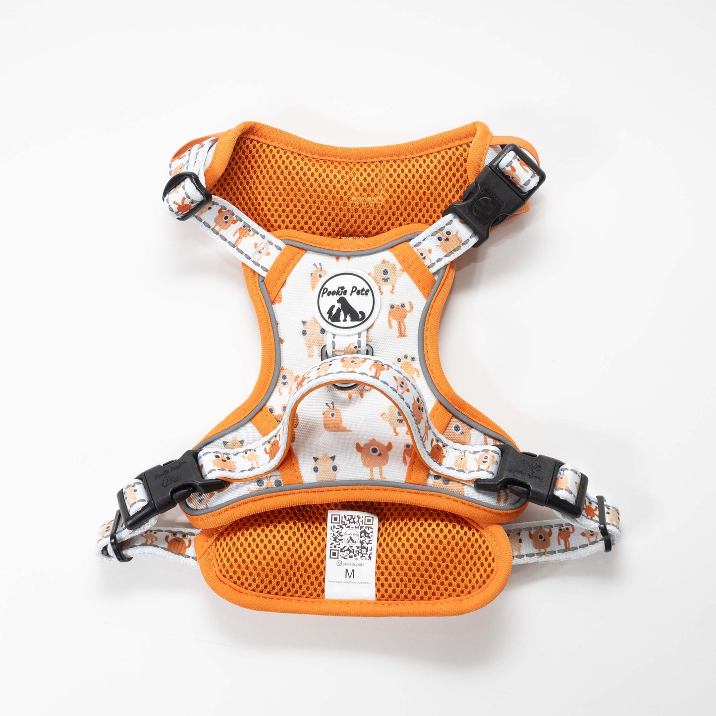 Comfort Explorer Harness in ORANGE MONSTERS - Vibrant and Secure Cat Harness
