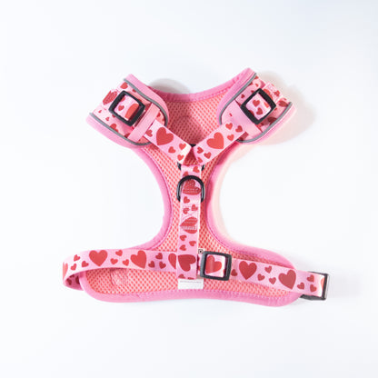 Heart-patterned Reflective Adjustable Comfort Harness | Pookie Pets