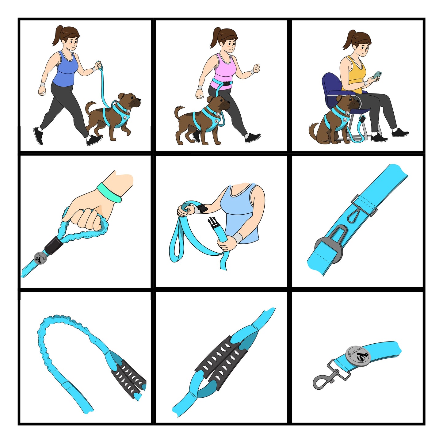 Pookie Pets ULTIMATE 6 in 1 dog leash